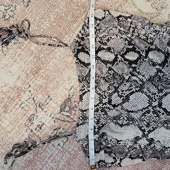 Express Tan & Black Snakeskin Print Lined Smocked Back Mini Sundress Size S - Picture 9 of 13